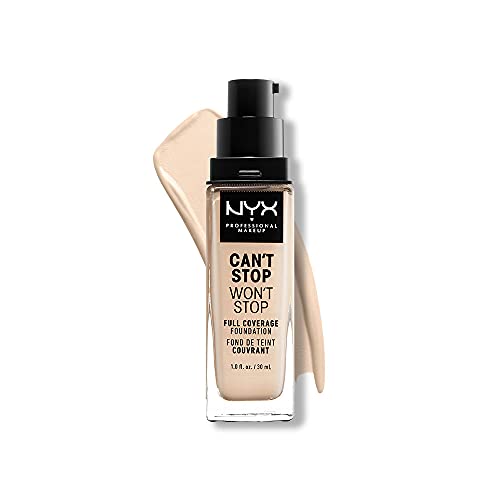 NYX Professional Makeup Can't Stop Won't Stop Full Coverage Foundation, Long Lasting, Waterproof, Vegan Formula, Matte Finish