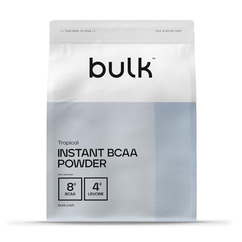 Bulk Pure Instant Branched Chain Amino Acids (BCAA) Powder, Tropical, 1 kg, 100 Servings, Packaging May Vary