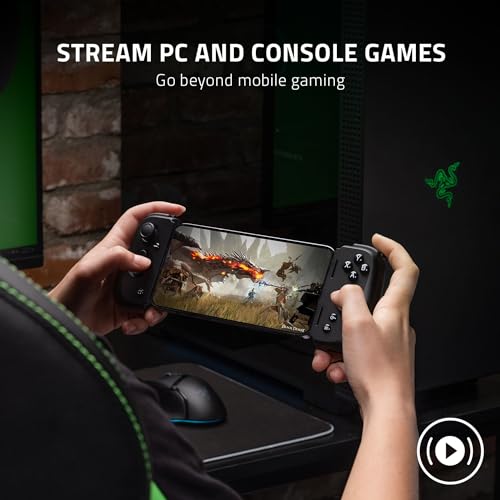 Razer Kishi V2 - for Android Mobile Gaming Controller (Universal Fit with Extendable Bridge, Streaming PC, Console Games, Ergonomic Design, Powered by the Nexus App)