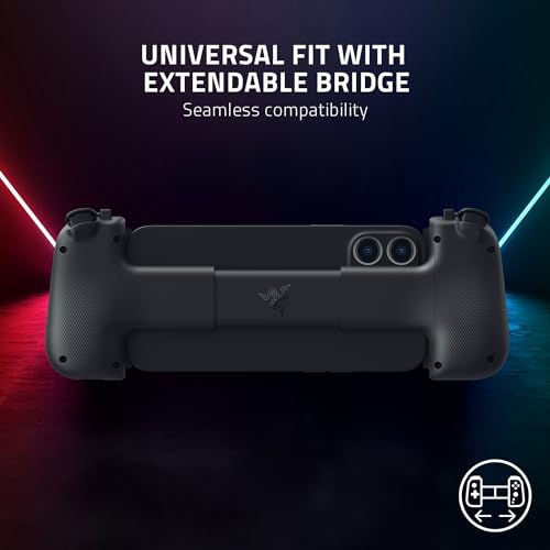 Razer Kishi V2 - for Android Mobile Gaming Controller (Universal Fit with Extendable Bridge, Streaming PC, Console Games, Ergonomic Design, Powered by the Nexus App)