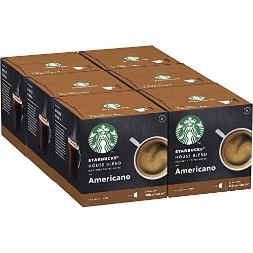 STARBUCKS House Blend by Nescafé Dolce Gusto, Medium Roast, Coffee Pods 6 x 12 (72 Capsules)