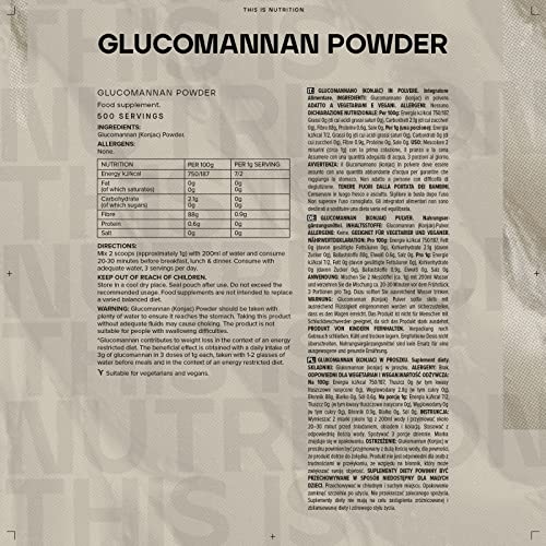 Bulk Glucomannan Powder, Konjac, 1 kg, Packaging May Vary