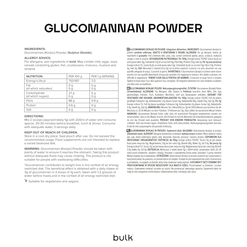 Bulk Glucomannan Powder, Konjac, 1 kg, Packaging May Vary