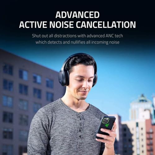 Razer Opus - Active Noise Cancelling ANC Wireless Headphones (THX Audio Tuning, 25 Hr Battery Life, Bluetooth 5.0, 3.5mm Jack Compatible