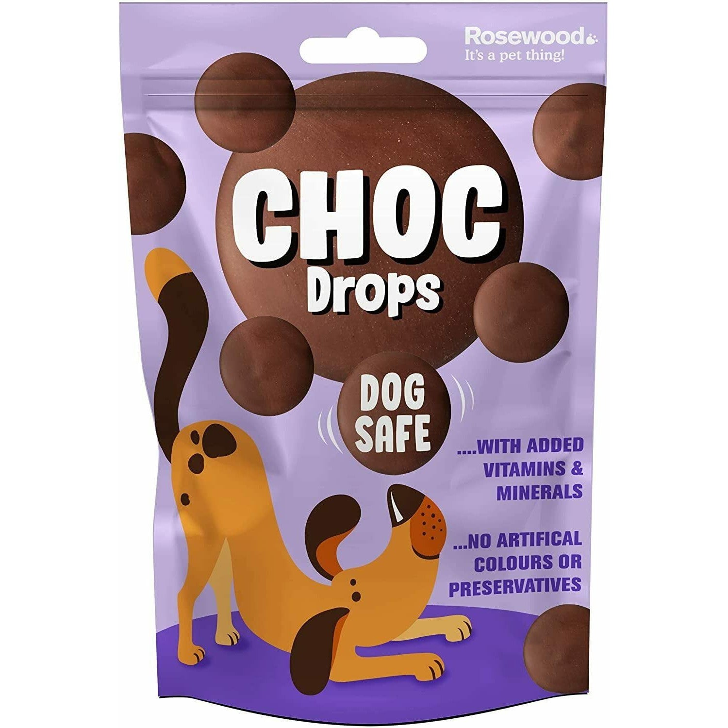 2 PACK ROSEWOOD CHOC DROPS DOG SAFE CHOCOLATE DOG TREAT TRAINING BITE SIZE 200G