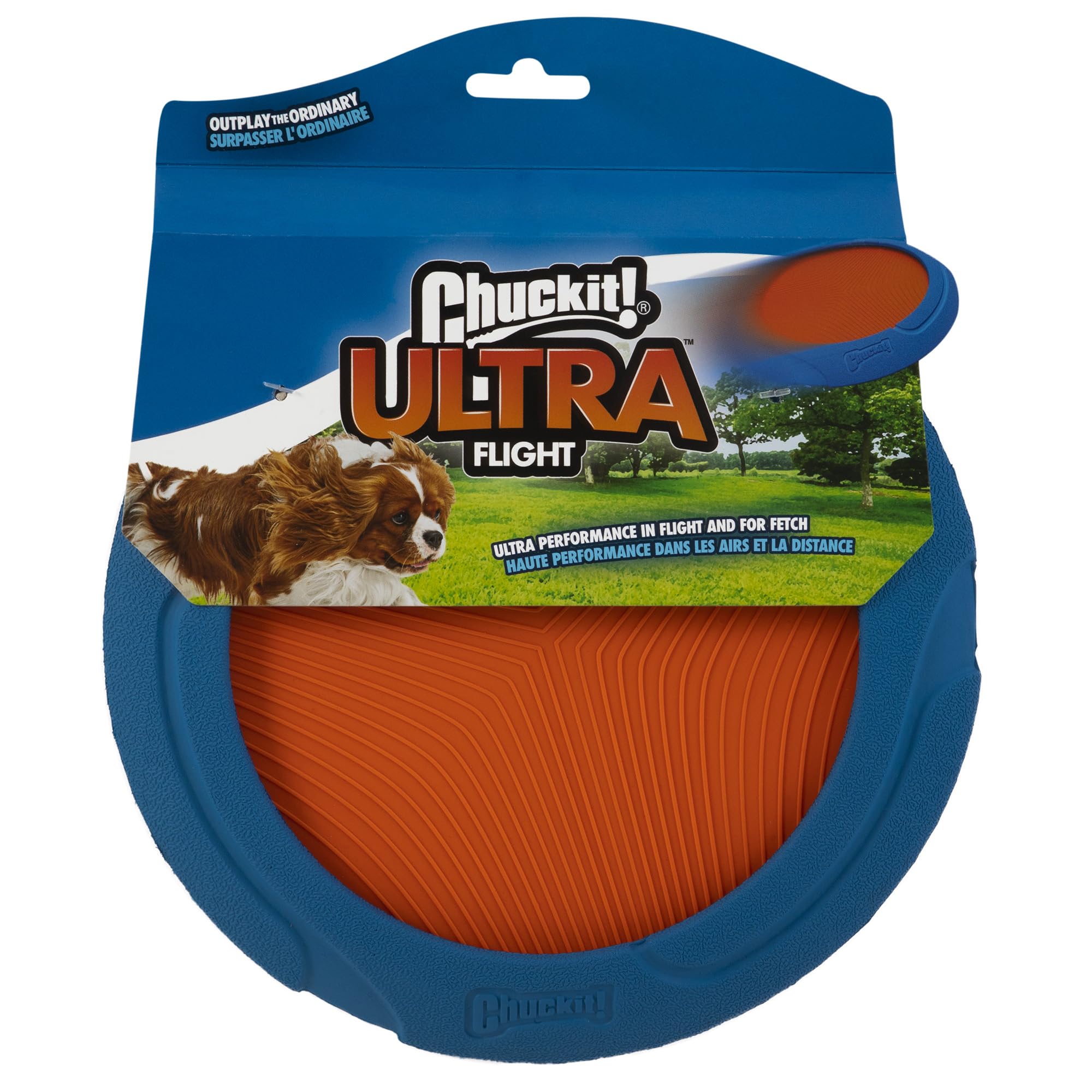 Chuckit! Ultra Flight Frisbee Rubber Dog Toy Extended Distance & Flight Time For Interactive Fetch Play