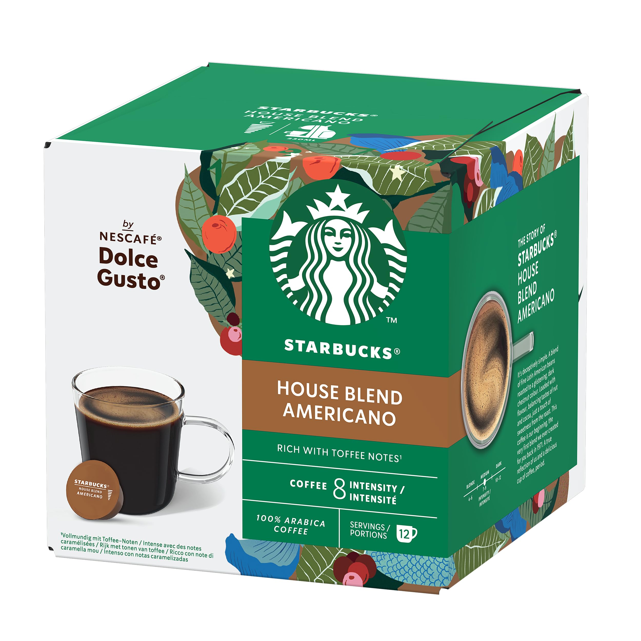 STARBUCKS House Blend by Nescafé Dolce Gusto, Medium Roast, Coffee Pods 6 x 12 (72 Capsules)