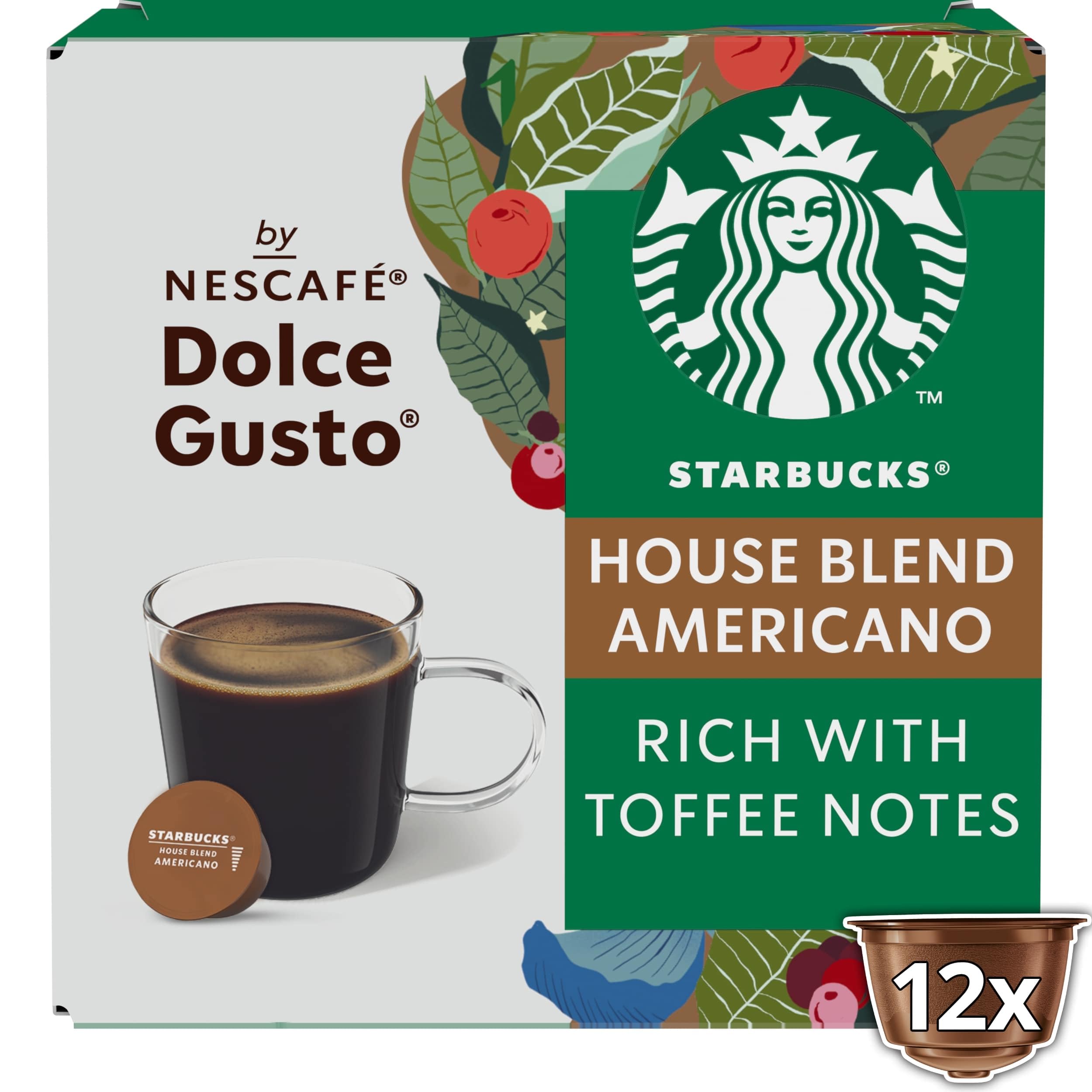 STARBUCKS House Blend by Nescafé Dolce Gusto, Medium Roast, Coffee Pods 6 x 12 (72 Capsules)