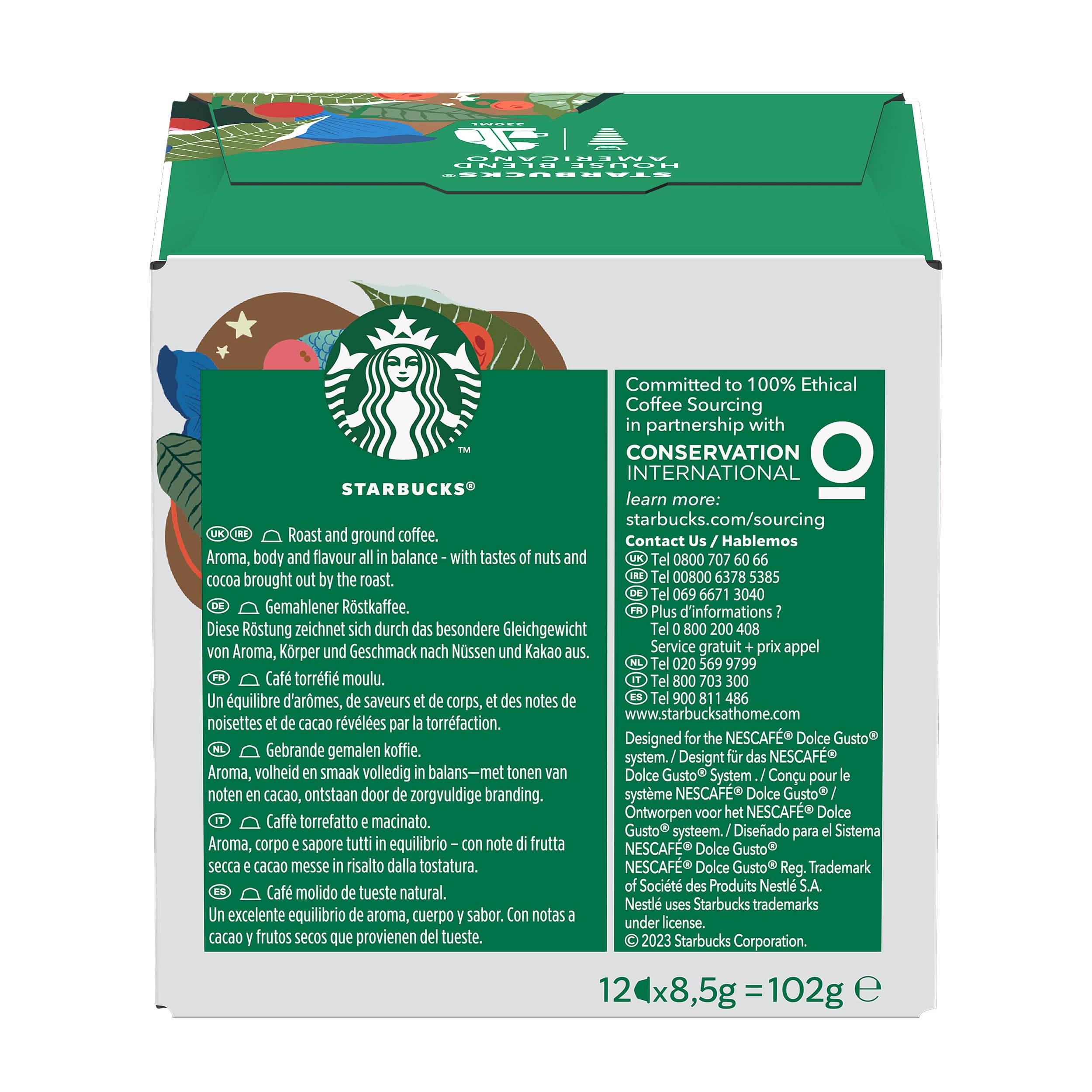 STARBUCKS House Blend by Nescafé Dolce Gusto, Medium Roast, Coffee Pods 6 x 12 (72 Capsules)