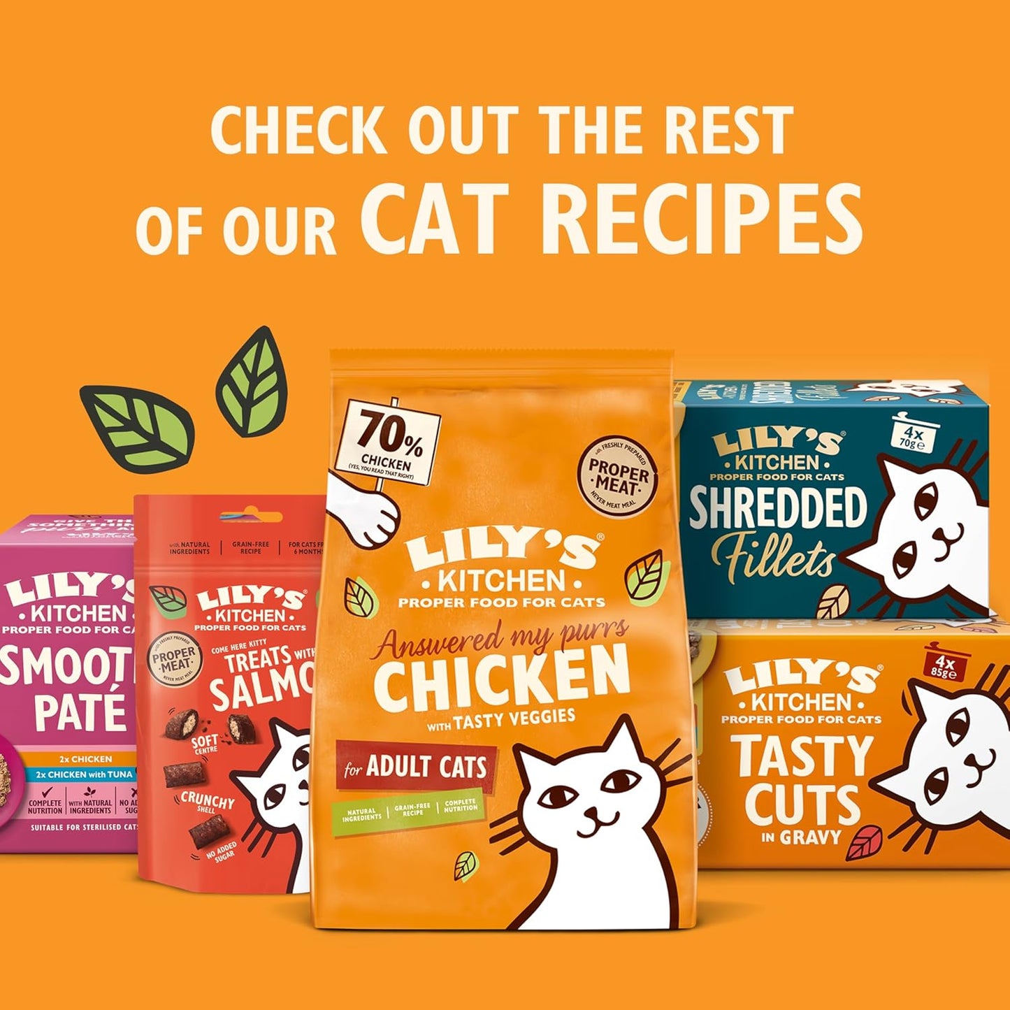 Lily's Kitchen Natural Adult Wet Cat Food in Gravy - Tasty Cuts Mixed Multipack - Complete Grain-Free Recipes (48 Tins x 85g)