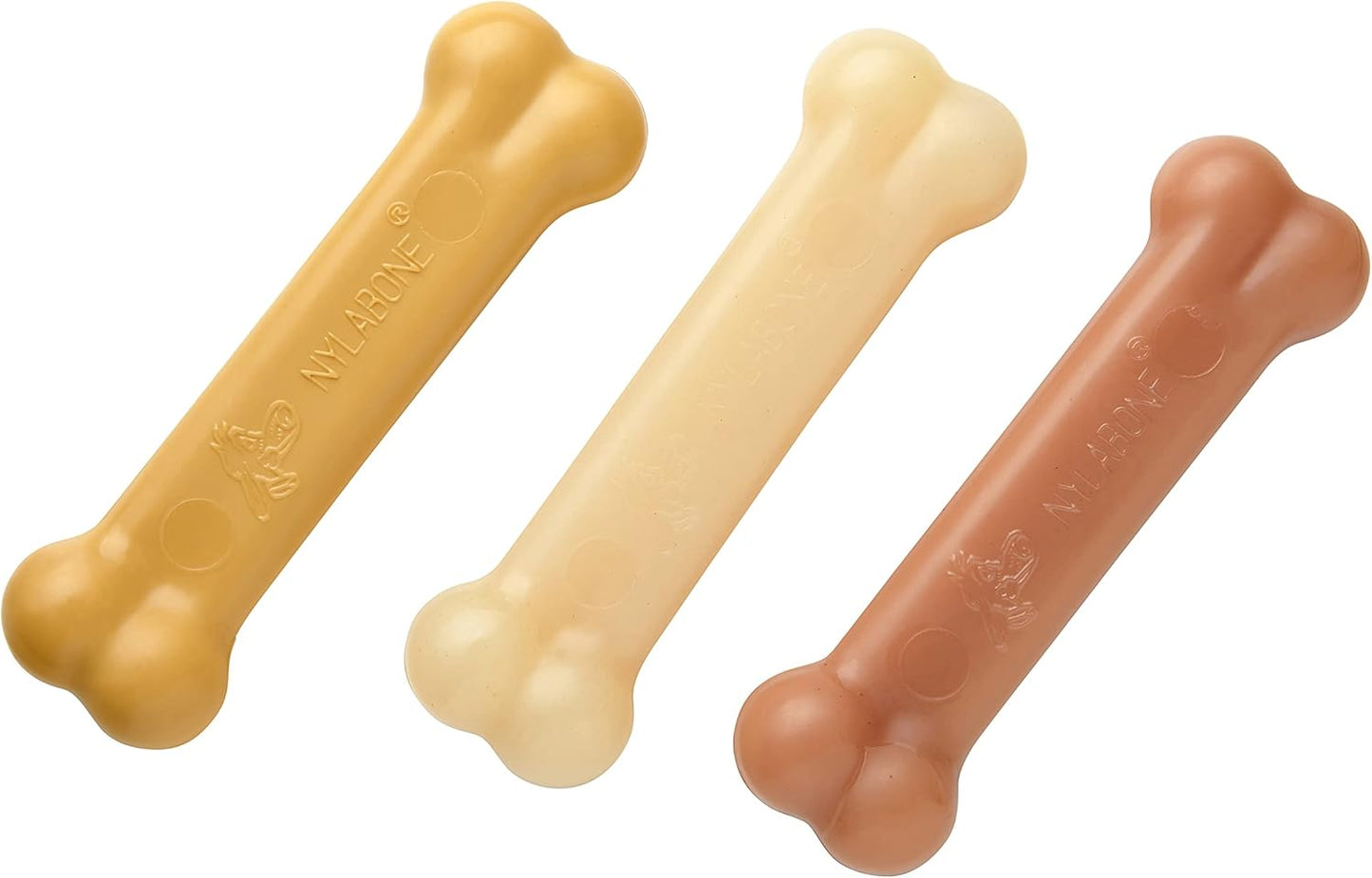 Nylabone Extreme Tough Dog Chew Toy Bones, Peanut Butter, Chicken, Bacon Flavoured, 3-Piece, Small, For Dogs Up To 11 kg