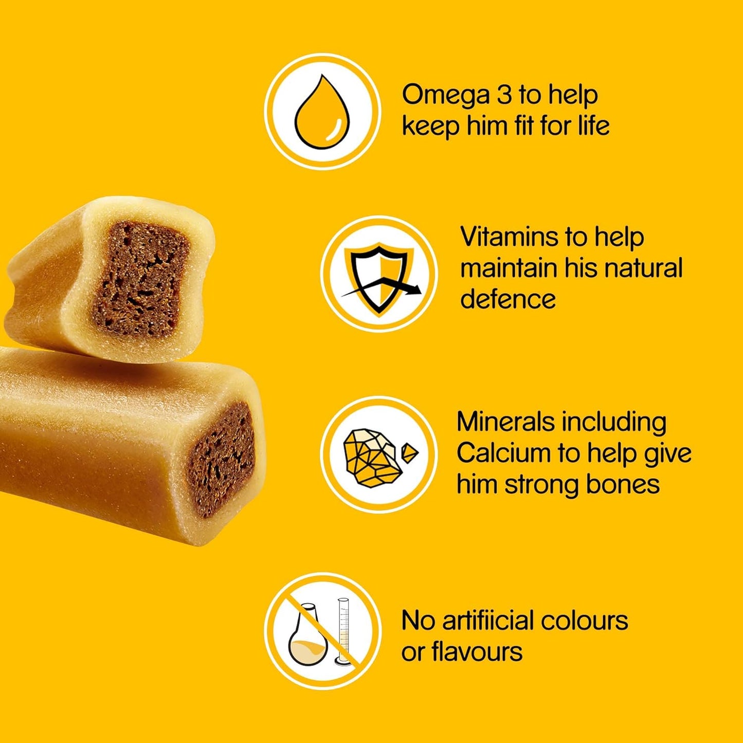 Pedigree Jumbone Dog Treats for Small Dogs from 5-10 kg with Beef, 8 Bags (8 x 180 g/Total of 32 Chews)