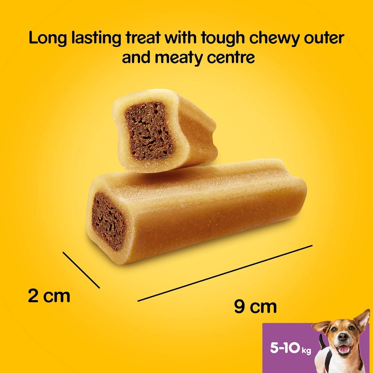 Pedigree Jumbone Dog Treats for Small Dogs from 5-10 kg with Beef, 8 Bags (8 x 180 g/Total of 32 Chews)