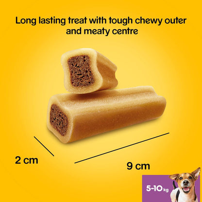 Pedigree Jumbone Dog Treats for Small Dogs from 5-10 kg with Beef, 8 Bags (8 x 180 g/Total of 32 Chews)