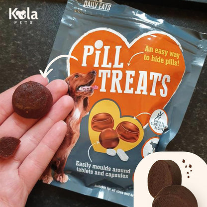 Pill Pockets for Dogs Bundle (4x80g) - Beef Flavoured Pill Assist for Small/Large Dogs, Grain Free, Pill Treats + Koala Pets Dog Poo Bags